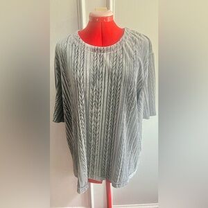 Cost Plus World Market Velour Gray  Women's Short Sleeve Top size L/xl